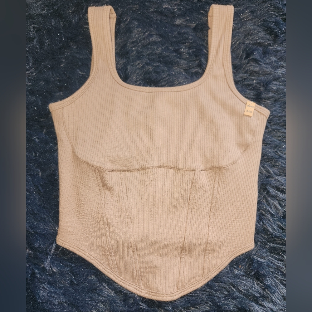 NWT VS PINK Iced coffee cotton corset tank top size small DD - Picture 3 of 7